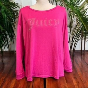 Juicy Couture Pink Rhinestone Logo Pajama Top - XL
